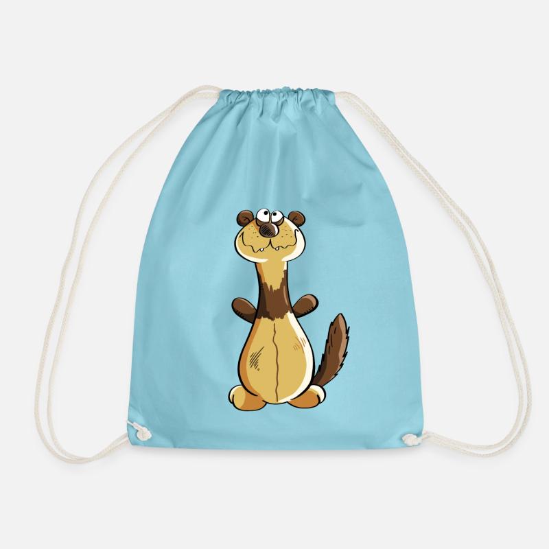 Freches Frettchen Comic - Geschenk - Iltis - Turnbeutel - Aqua