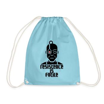 Resistence is futile - Resistance is useless - Drawstring Bag - aqua - Front