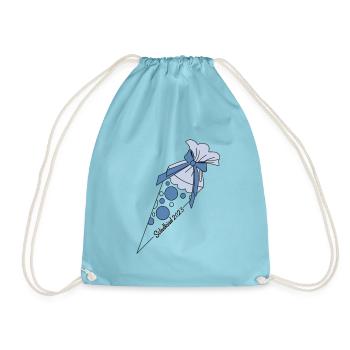 2023 Schulkind Schultüte blau Jungen - Turnbeutel - Aqua - Vorne