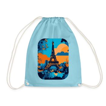 Eiffelturm – minimalistisch 🗼 - Turnbeutel - Aqua - Vorne