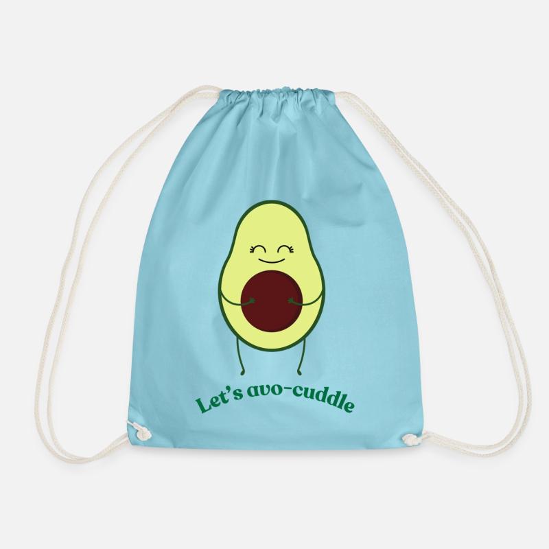 Lets-avo-cuddle - Drawstring Bag - aqua