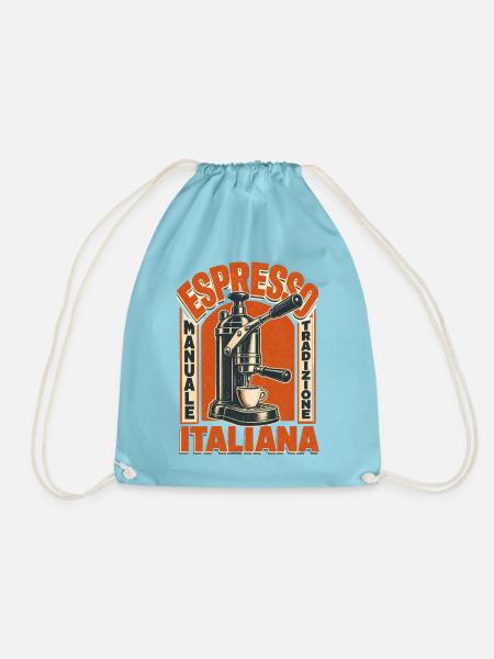 Espresso Manuale – Echte italienische Kaffeekunst - Turnbeutel - Aqua