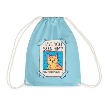 Have you seen him? Witziges Katze Shirt Geburtstag - Turnbeutel - Aqua - Vorne