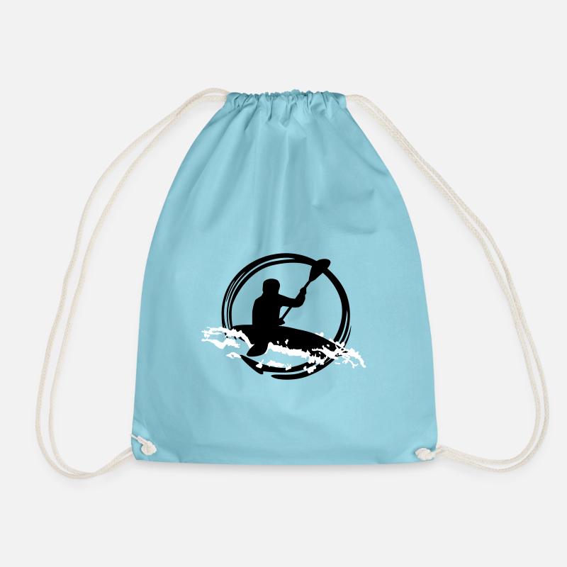 whitewater kayaking - Drawstring Bag - aqua