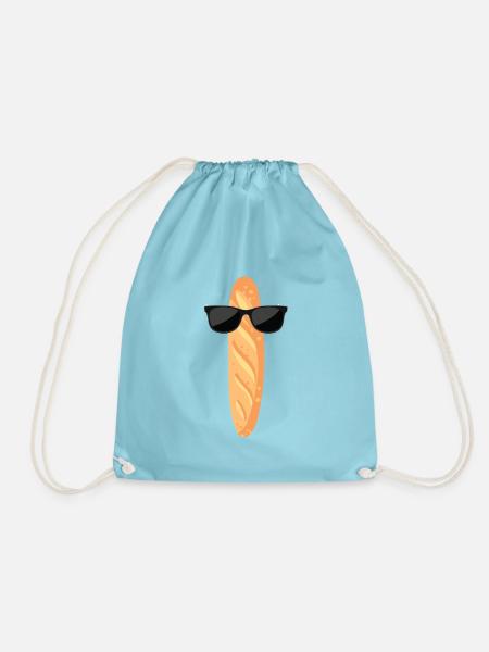 Lustiges Baguette Mit Sonnenbrille - Turnbeutel - Aqua