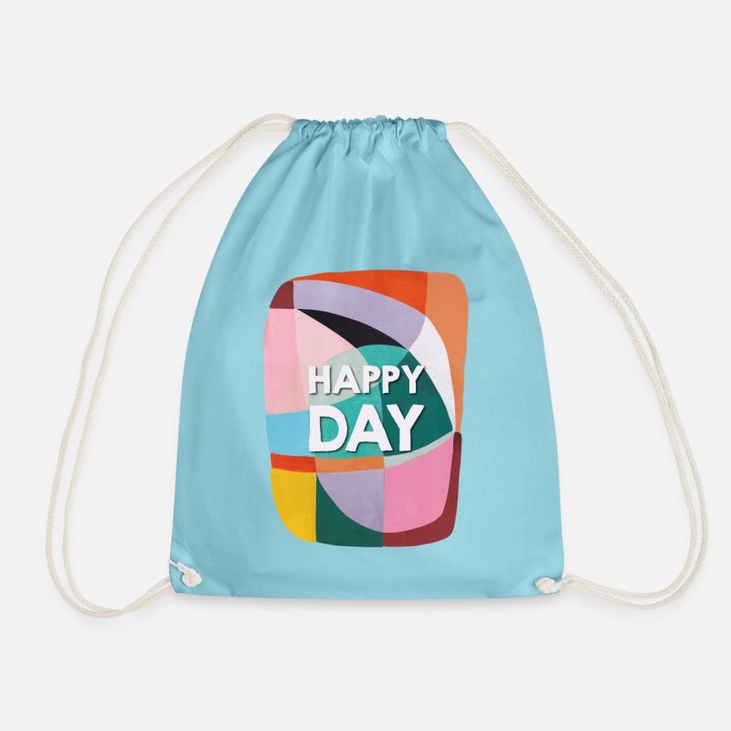 HAPPYDAY - Drawstring Bag - aqua
