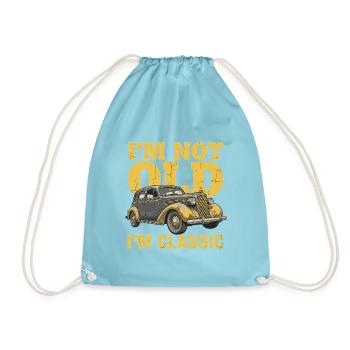 Oldtimer Classic Car Vintage Auto Lustiges Motiv - Turnbeutel - Aqua - Vorne
