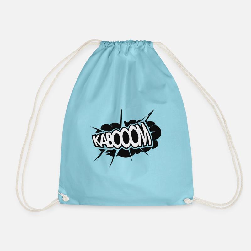 Comic Language KABOOOM (explosion) - Drawstring Bag - aqua