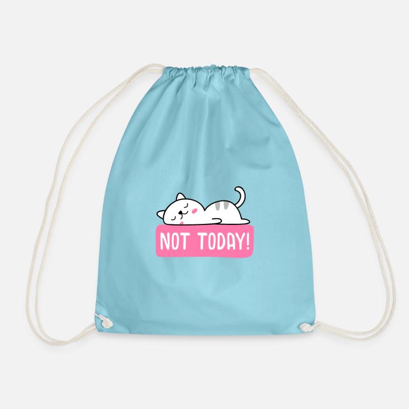 Katzendesign "NOT TODAY" - Turnbeutel - Aqua