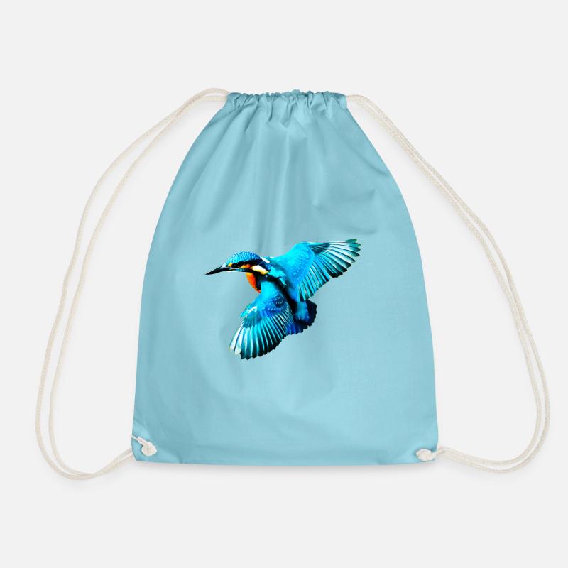 kingfisher - Drawstring Bag - aqua