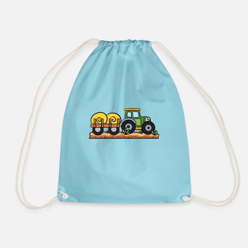 Tractor tractor farm - Drawstring Bag - aqua