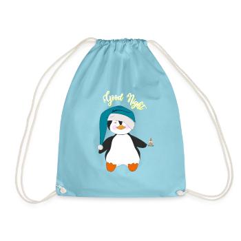 Pinguin Good Night - Turnbeutel - Aqua - Vorne