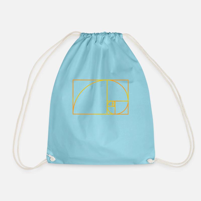 Fibonacci Snail Design - Drawstring Bag - aqua