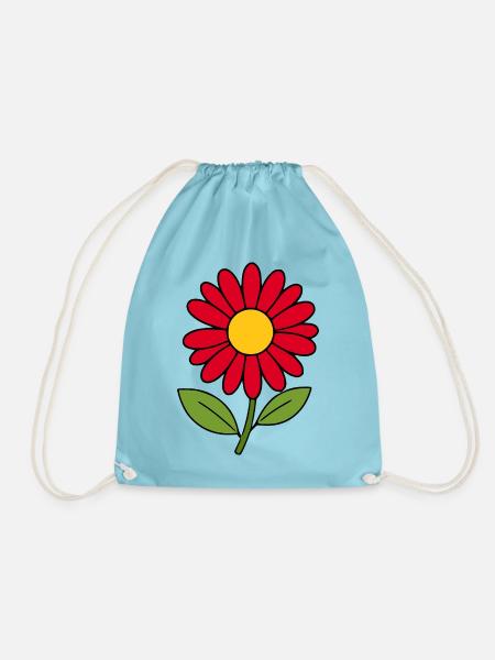 Blume rot rote Blume Blumen - Turnbeutel - Aqua