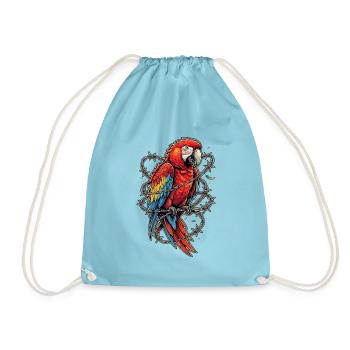 Stacheldraht Papagei - Turnbeutel - Aqua - Vorne