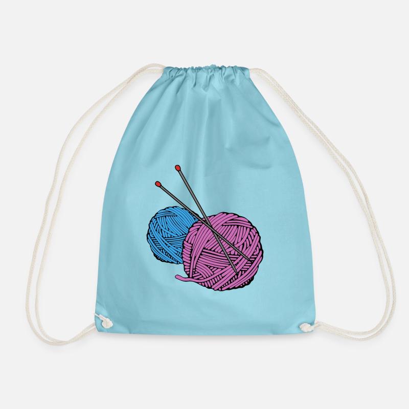Stricken Garn Nadeln Hobby - Turnbeutel - Aqua