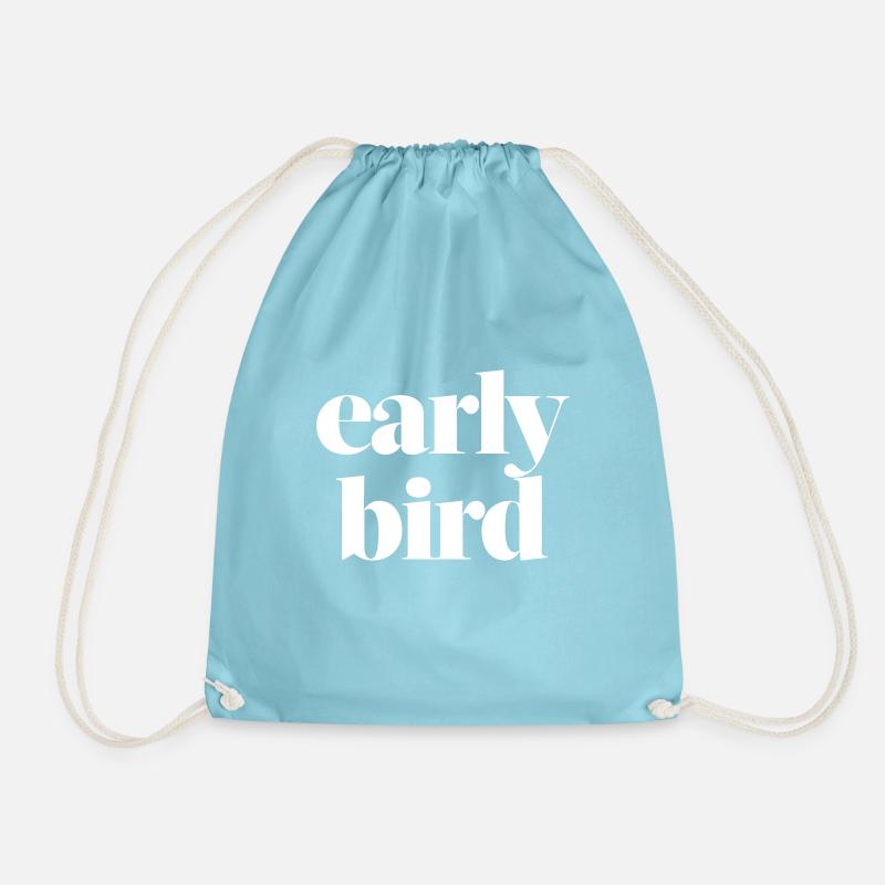 early bird gift - Drawstring Bag - aqua