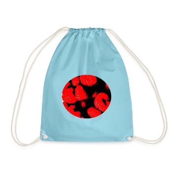 Comic-Stil Himbeeren - Turnbeutel - Aqua - Vorne