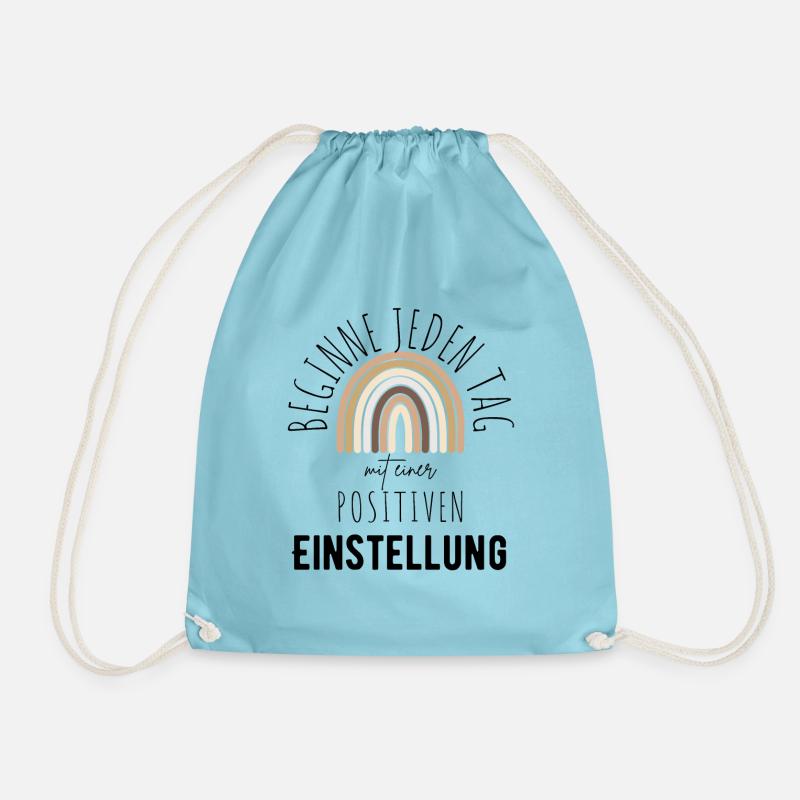 POSITIVE EINSTELLUNG MINDSET Motivation - Turnbeutel - Aqua