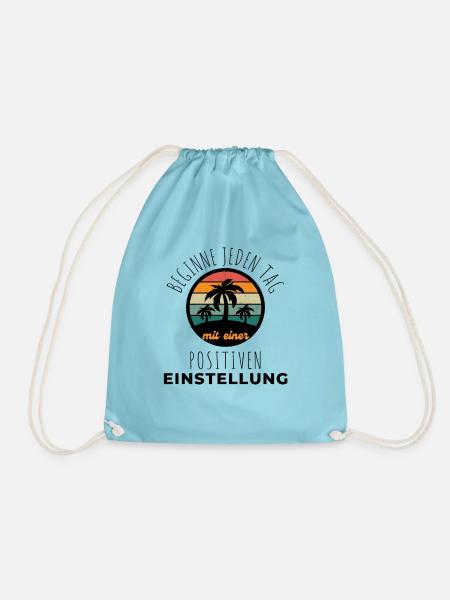 POSITIVE EINSTELLUNG MINDSET Motivation - Turnbeutel - Aqua