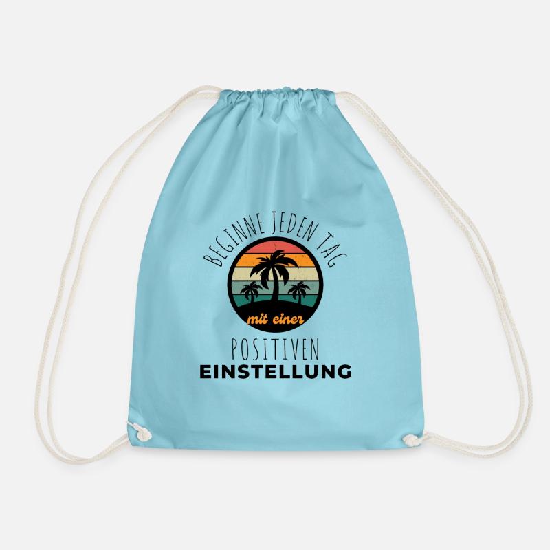 POSITIVE EINSTELLUNG MINDSET Motivation - Turnbeutel - Aqua