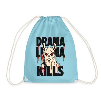 Horror-Lama mit Messer – Drama Llama Kills - Turnbeutel - Aqua - Vorne