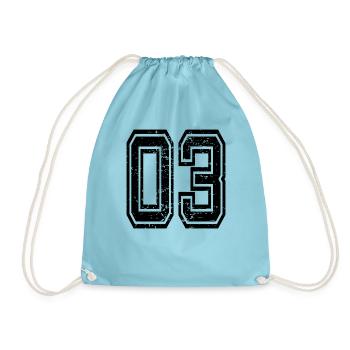 03 Afyon used look schwarz - Turnbeutel - Aqua - Vorne