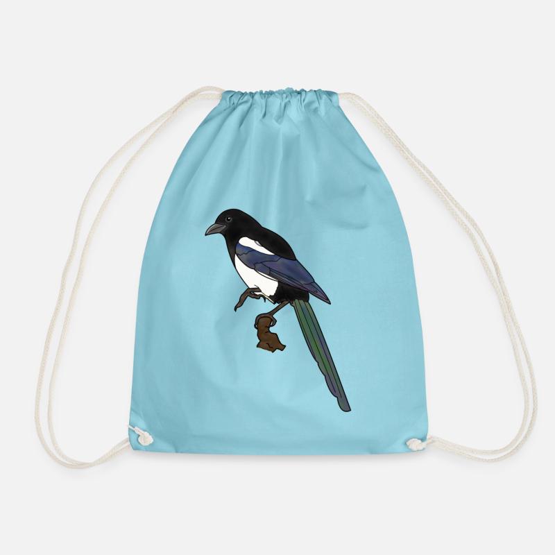 Pie, corbeau, oiseau - Sac de sport léger - aqua