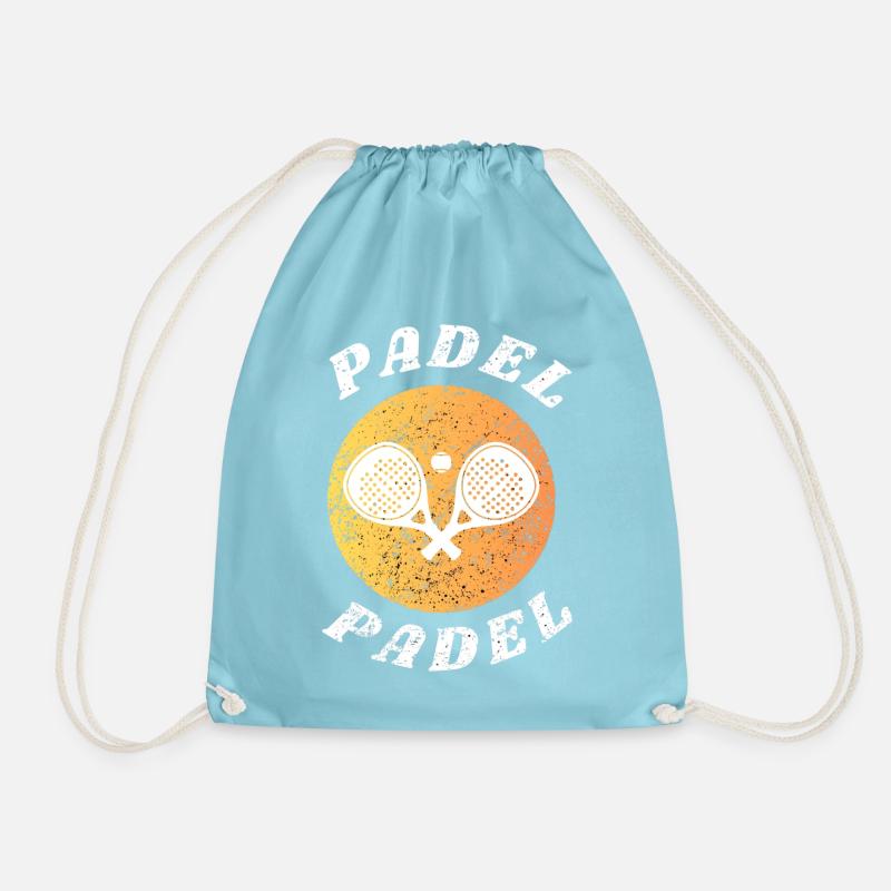 Eat Sleep Padel Repeat - Cool Racket Sport Gift - Drawstring Bag - aqua