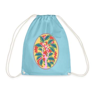 Abstract Flowers – Vivid Nature Illustration - Drawstring Bag - aqua - Front