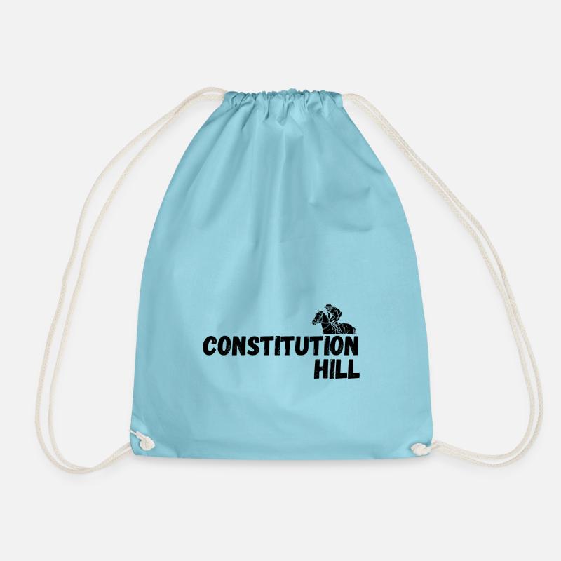 Constitution Hill Horse Racing Design - Drawstring Bag - aqua