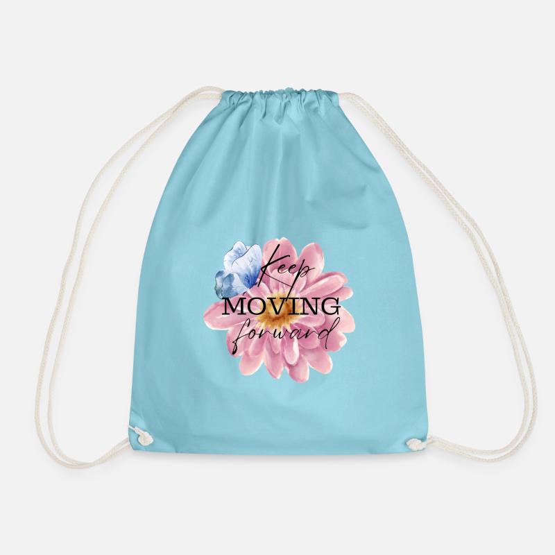 Keep Moving Forward - Drawstring Bag - aqua