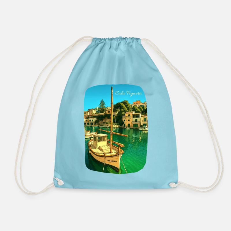 Cala Figuera - Majorca - Drawstring Bag - aqua