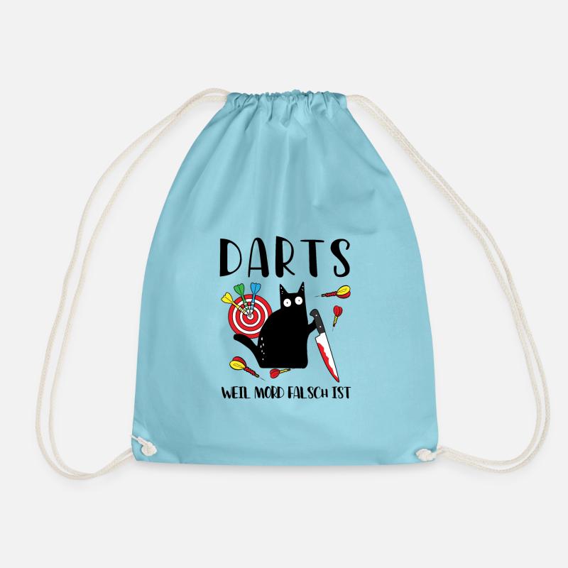 Darts Because Murder False Is Darts Player - Drawstring Bag - aqua