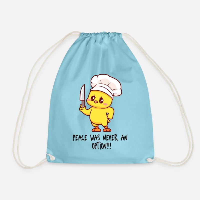 Chick Chef Slicer Charmer - Drawstring Bag - aqua