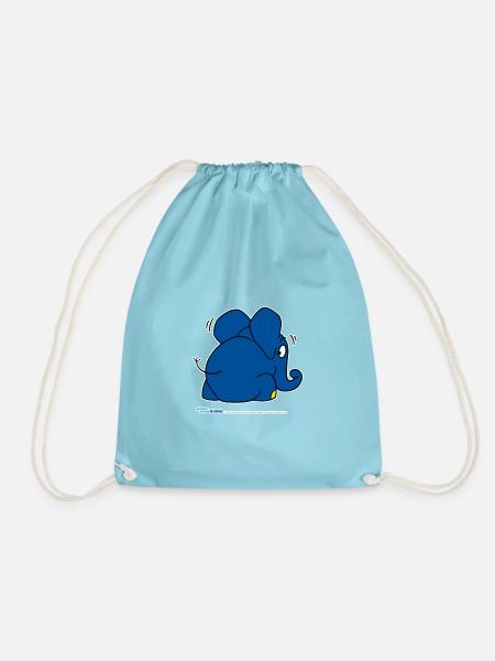 The elephant is hiding - Drawstring Bag - aqua
