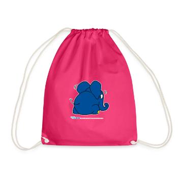 Der Elefant versteckt sich - Turnbeutel - Fuchsia - Vorne