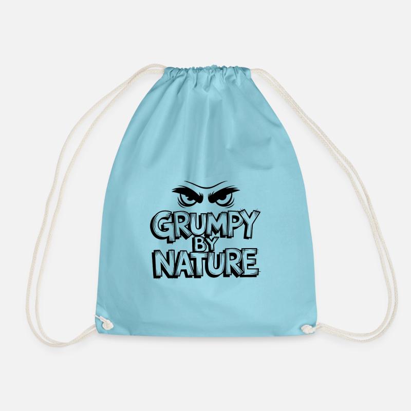 Grumpy and bad-tempered - Drawstring Bag - aqua