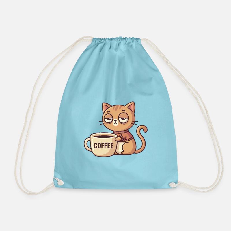 Kätzchen Kaffee Charm - Turnbeutel - Aqua