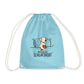 Offizielles Schlafshirt Labrador Nachthemd Hund - Turnbeutel - Aqua - Vorne