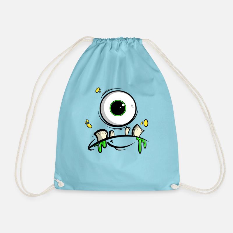 Monster face - Drawstring Bag - aqua
