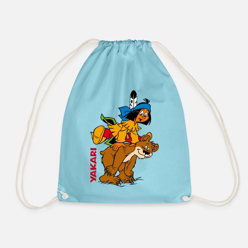 Yakari mit Bär - Turnbeutel - Aqua
