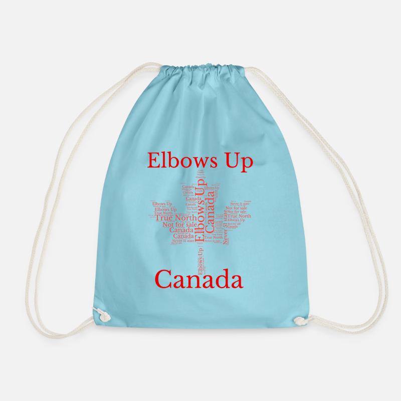 Elbows Up Canada Protest T-shirt - Drawstring Bag - aqua