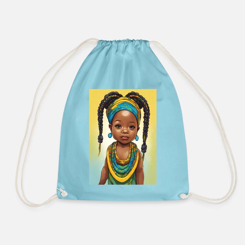 Afrikanisches Mädchen - Turnbeutel - Aqua