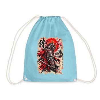 Samurai Krieger – Japanischer Ehrenkodex - Turnbeutel - Aqua - Vorne