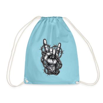 Heavy Metal Stacheldraht - Turnbeutel - Aqua - Vorne