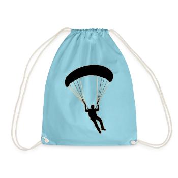 Paragleiter Silhouette - Turnbeutel - Aqua - Vorne