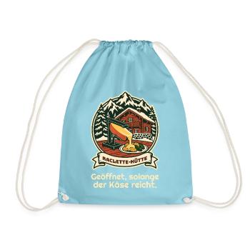 Raclette-Hütte: offen, solange der Käse reicht - Turnbeutel - Aqua - Vorne
