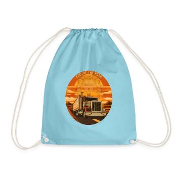 King Of The Road Lion Trucker Emblem - Turnbeutel - Aqua - Vorne