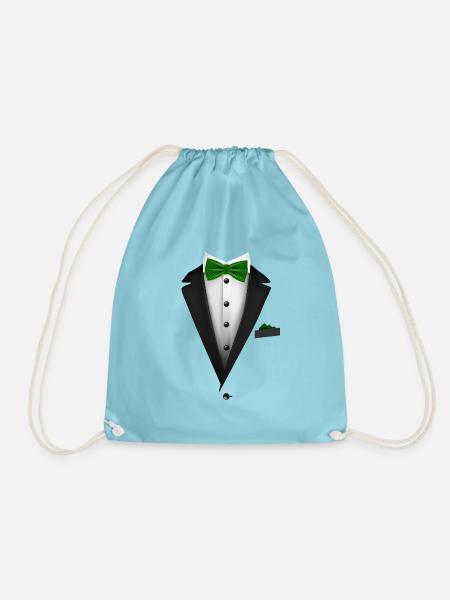 Smoking mit grüner Fliege für Hochzeiten und - Turnbeutel - Aqua